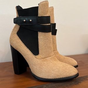 ELIZABETH & JAMES E-SOLAR CALF HAIR BOOTIES RARE SIZE 5